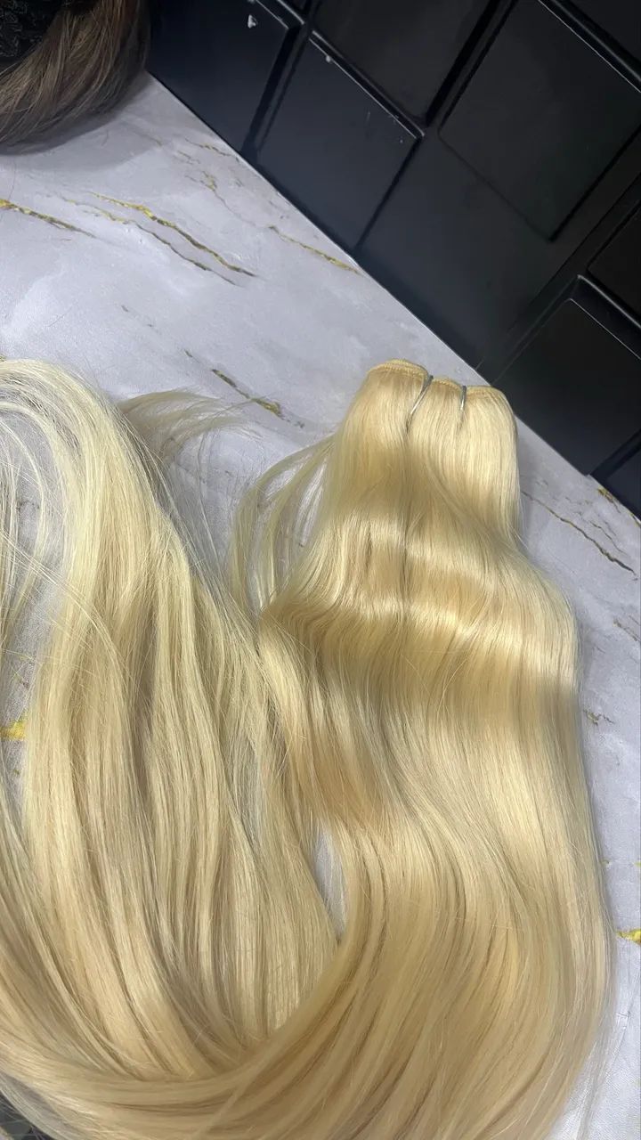 Cabelo loiro fibra importada 70cm 