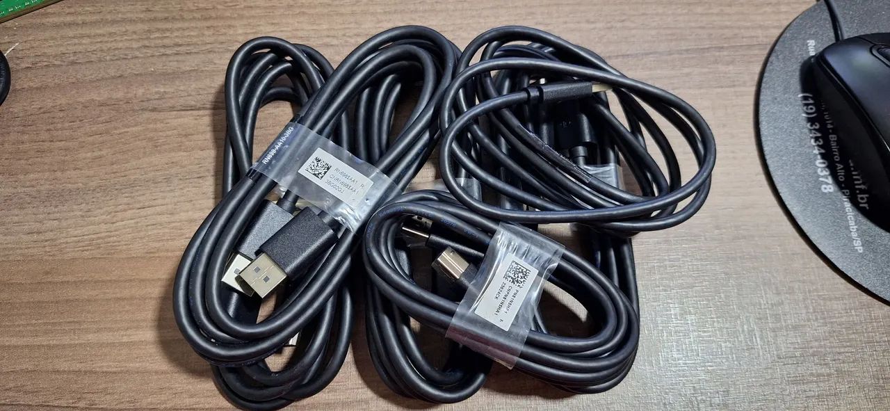 Cabos para monitores Dell (USB B e Display Port) 8 unidades total [PROMOÇÃO]
