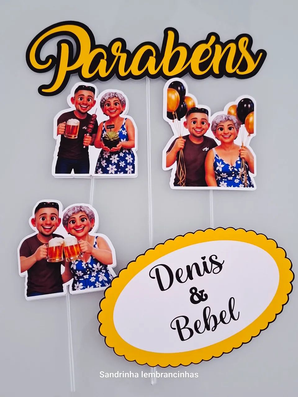 Topo de bolo personalizado  - Foto 4