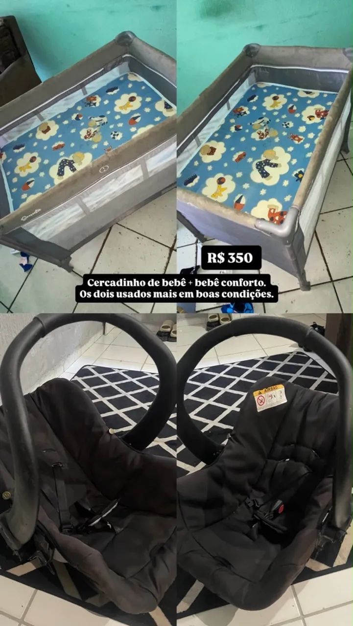 Cercado +colchao+carrinho de moisés 