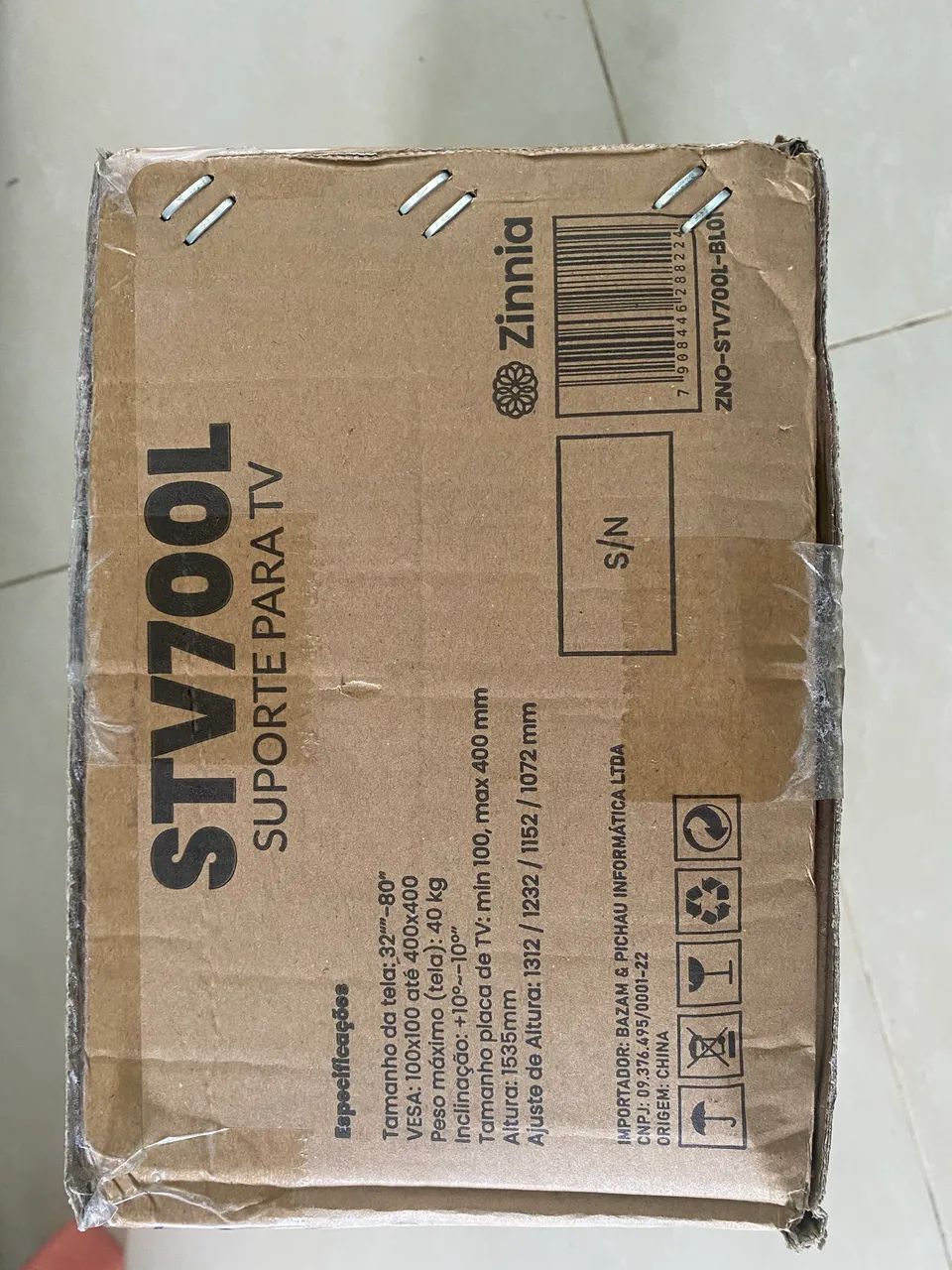 Suporte pedestal para TV 32 a 80 polegadas com rodinhas ajustável Zinnia STV700L - Foto 4