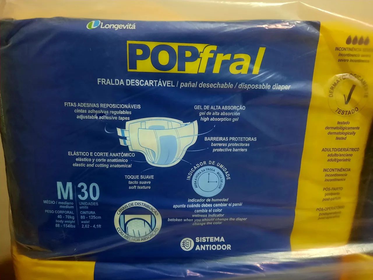 Fraldas+geriátrica +tam: M