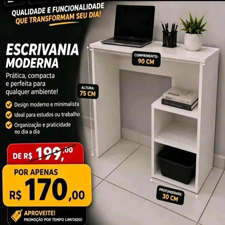 Escrivaninha de Estudo em MDF