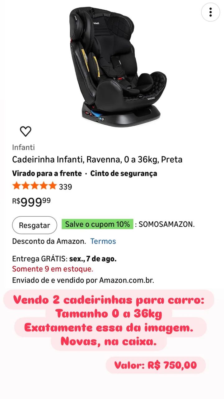 Cadeirinha infantil para Carro