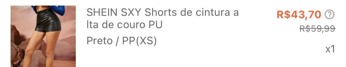 short couro shein - Foto 2