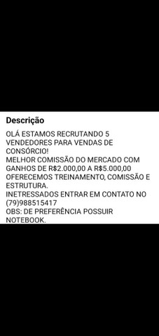 Vaga para corretor de consórcios de imóveis e automóveis 