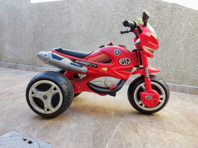 Motocicleta Elétrica Infantil, Modelos Retrô com Rodas Auxiliares