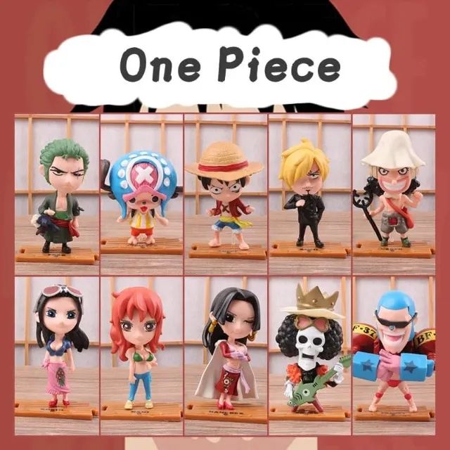 Coleção de Bonecos One Piece Luffy Zoro Nami Usopp 10pcs - Foto 2