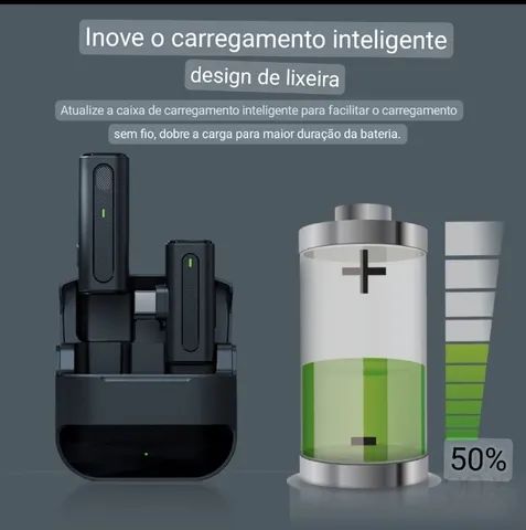 Microfone Lapela Sem Fio M9 para iPhone - Alta Qualidade e Facilidade de Uso - Foto 4