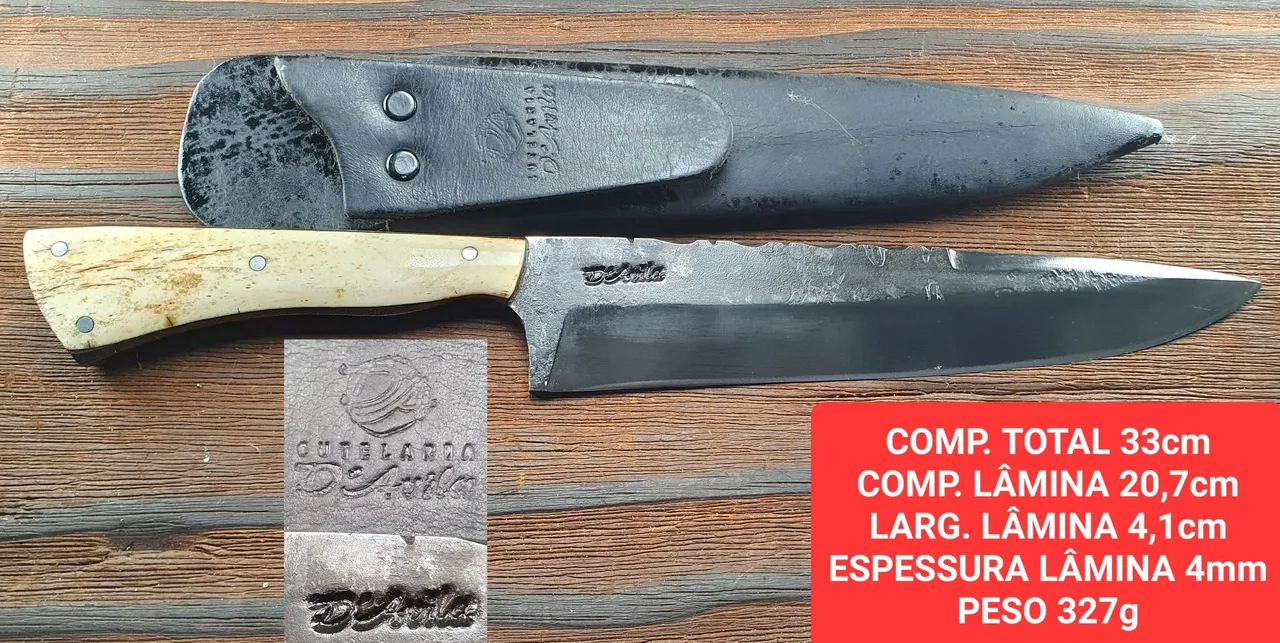 Faca Artesanal D'Ávila - Aço Carbono - 33cm