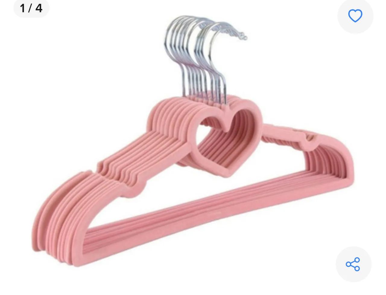 Cabide de Veludo com Coração - Rosa