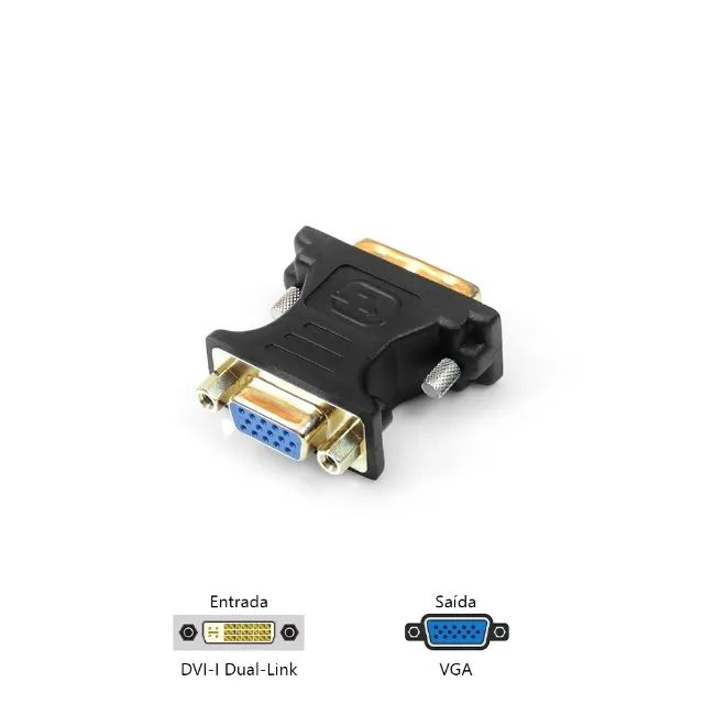 Adaptador DVI para VGA PlusCable ADP-DVIVGA10BK - WZetta