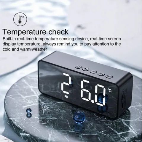 Caixa de som bluetooth com relógio despertador - Foto 2