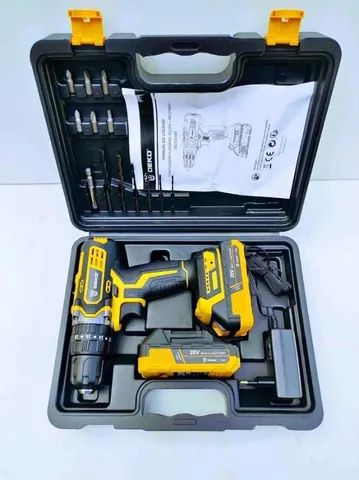 Parafusadeira Furadeira de Impacto 3/8 Pol. 20V com 2 Baterias 1.5AH Lí-íon DEKO retirada - Foto 3