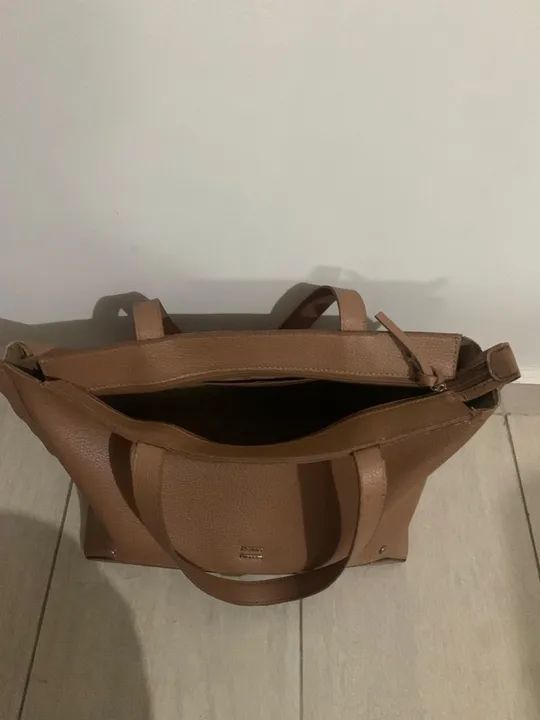 Bolsa Arezzo Giorno Marrom/Bege Grande - Foto 3