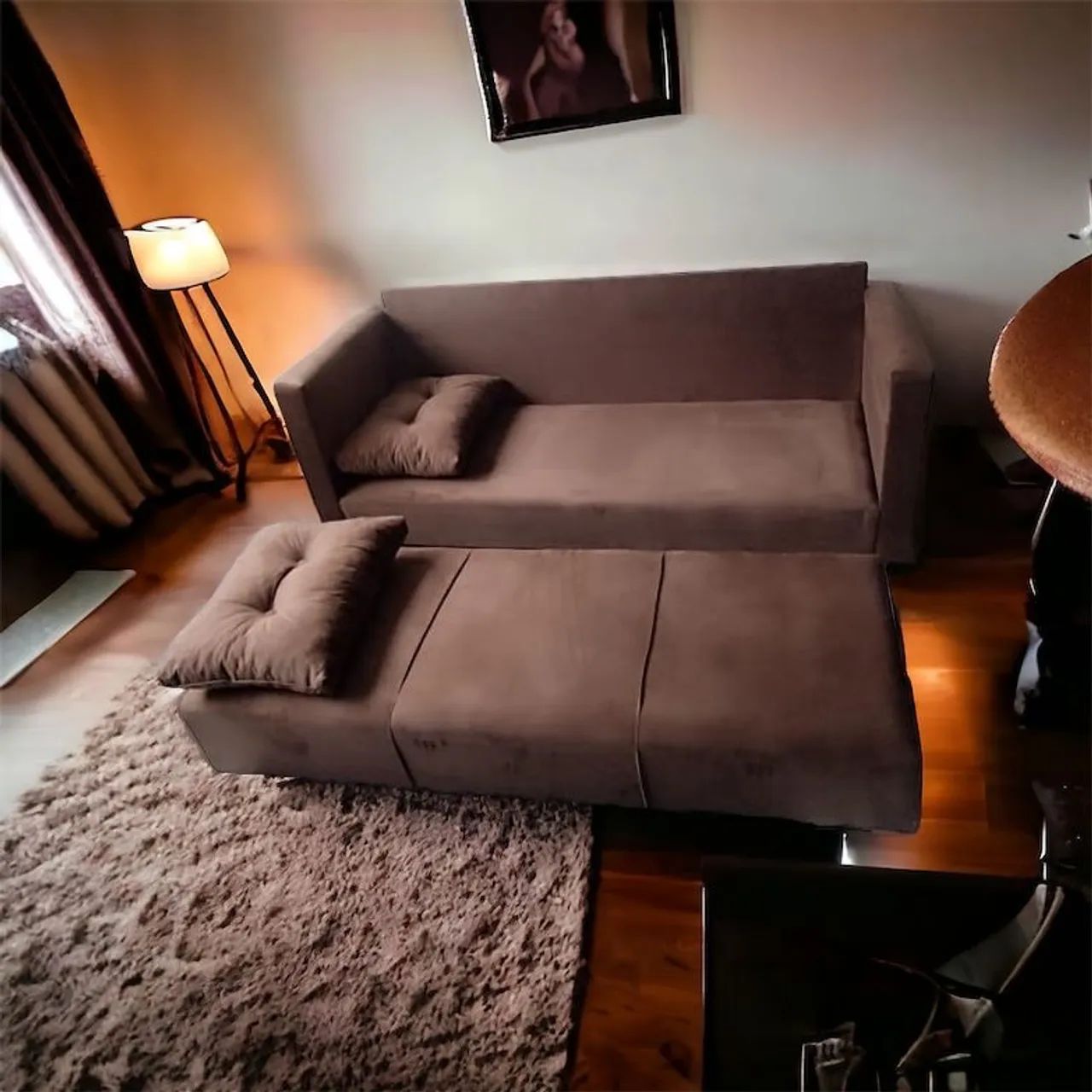 Sofá cama modelo Safira Com braços Almofada soltas novos - Foto 5