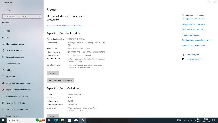 Computador Intel Dual Core C847 2GB e SSD 128GB Slim - Foto 3