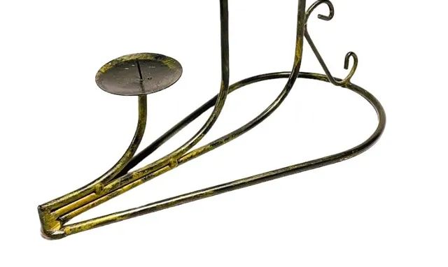 Imponente e antigo castiçal três velas Arte Deco forjado Ferro forget patinado Descrição - Foto 4