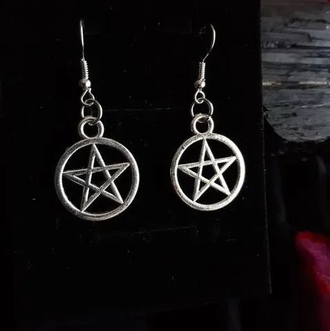 Brincos Pentagrama Wicca - Foto 5