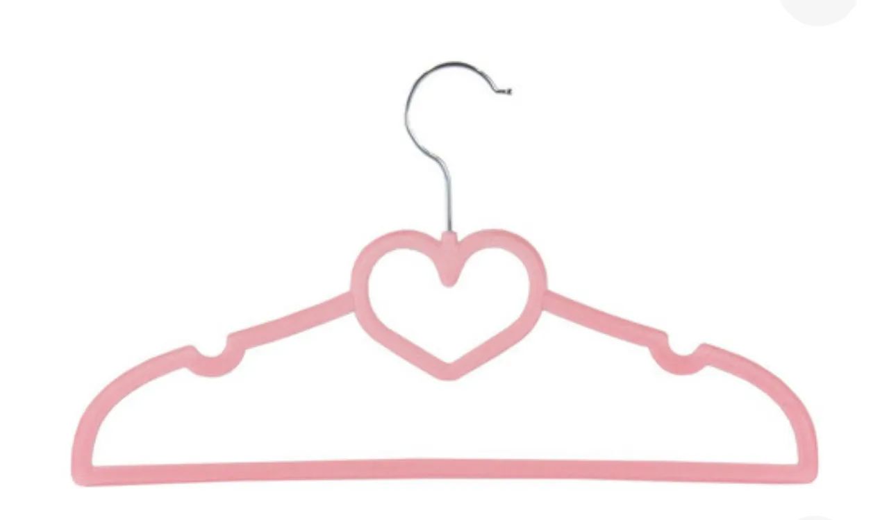 Cabide de Veludo com Coração - Rosa - Foto 2