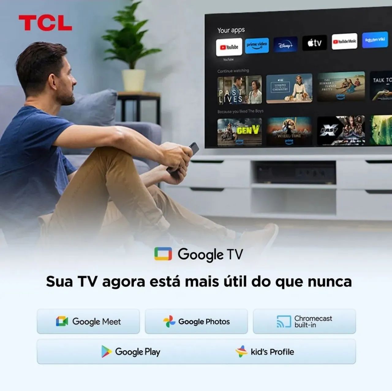 Smartv tcl 40 polegadas FULLHD,  QLED com Google TV  - Foto 6