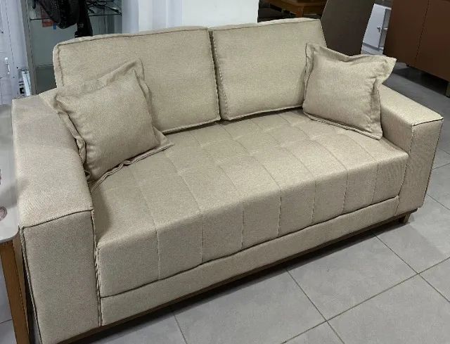 Sofa 2,20m Tecido Linho DIVIDIMOS EM ATÉ 10X SEM JUROS - Foto 2