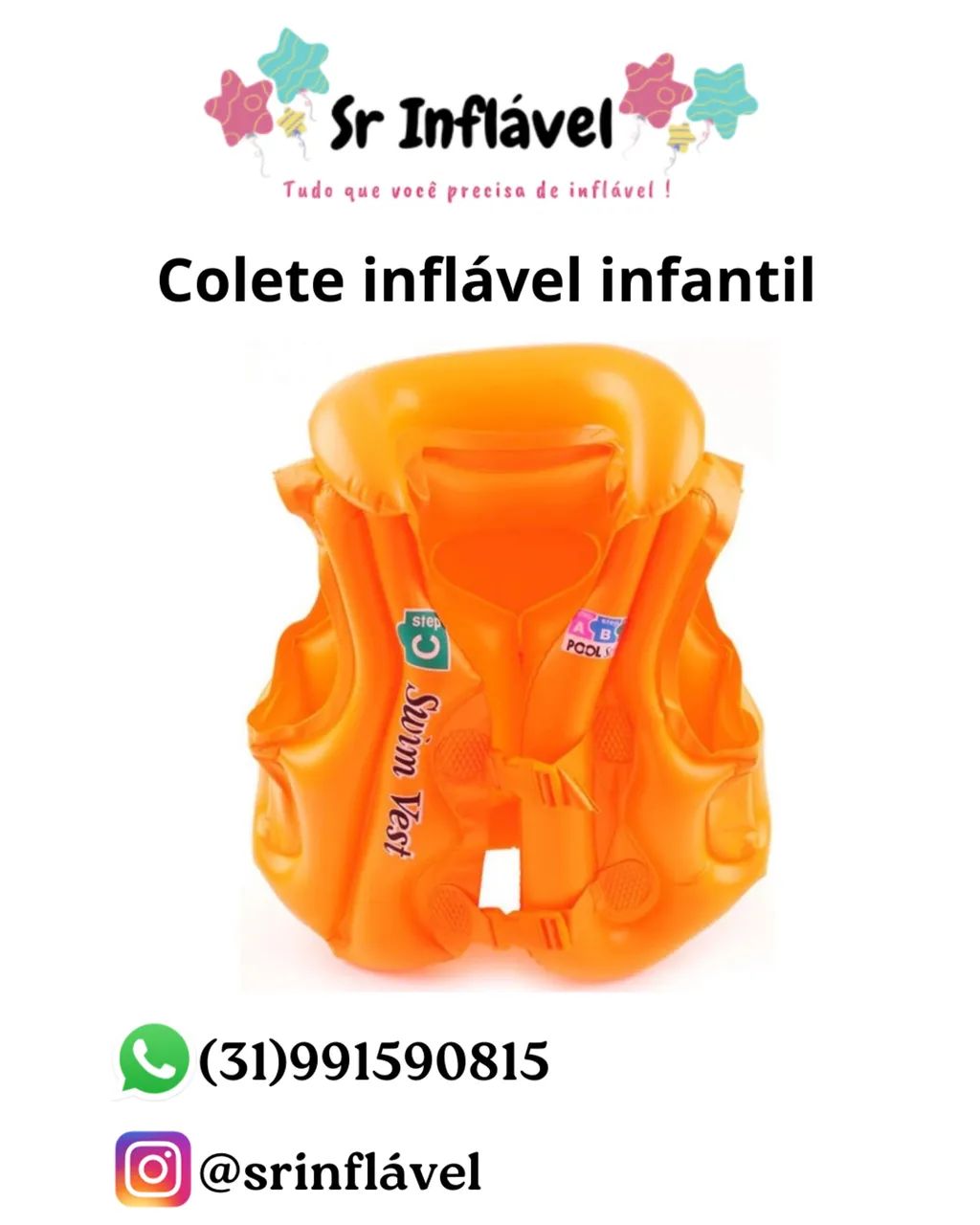 Colete inflável infantil - NOVO - Foto 2