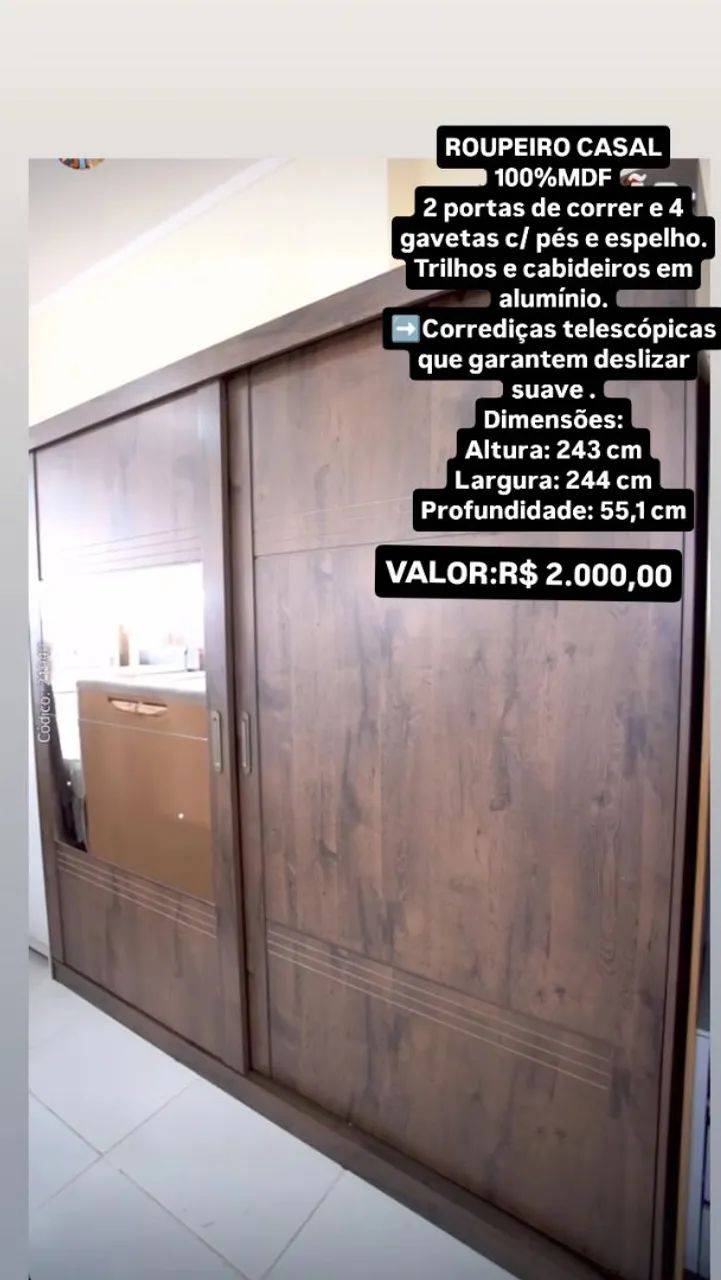 Vendo roupeiro casal 