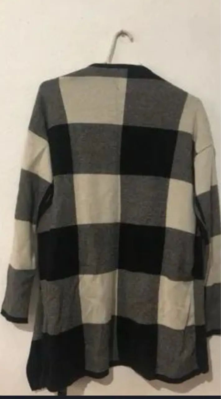 Casaco xadrez preto e cinza - Foto 2