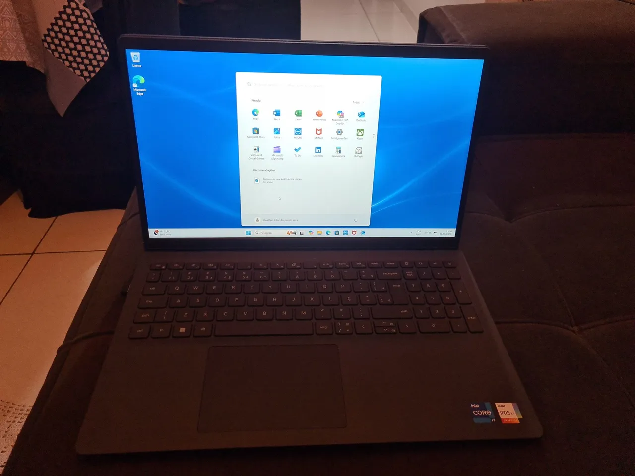Notebook Dell i7 SSD 512 16 gb RAM