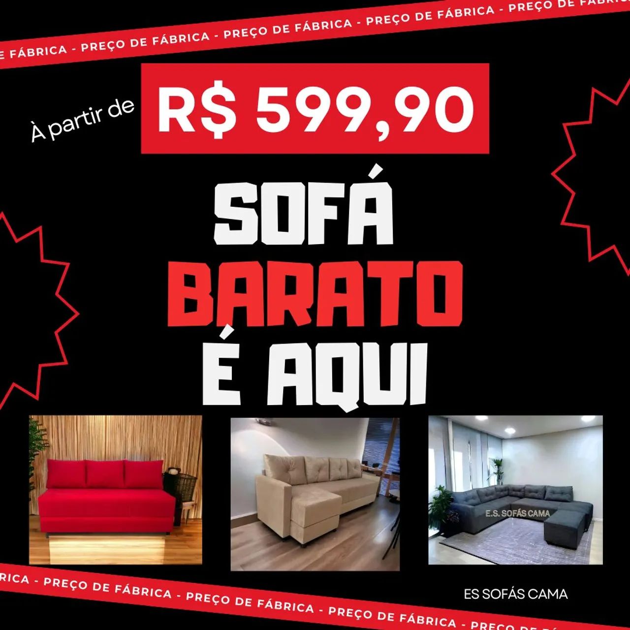 SOFÁ BARATO a partir de R$599,90 - PREÇO DE FÁBRICA 