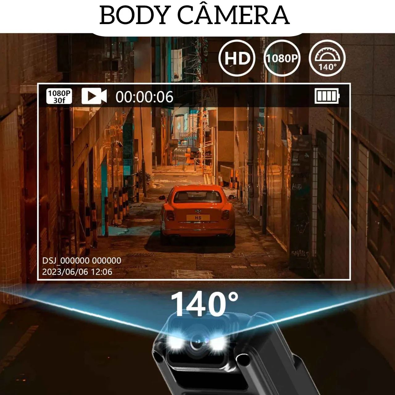 Câmera Body Cam Full HD 1080p com Wi-Fi - Foto 4