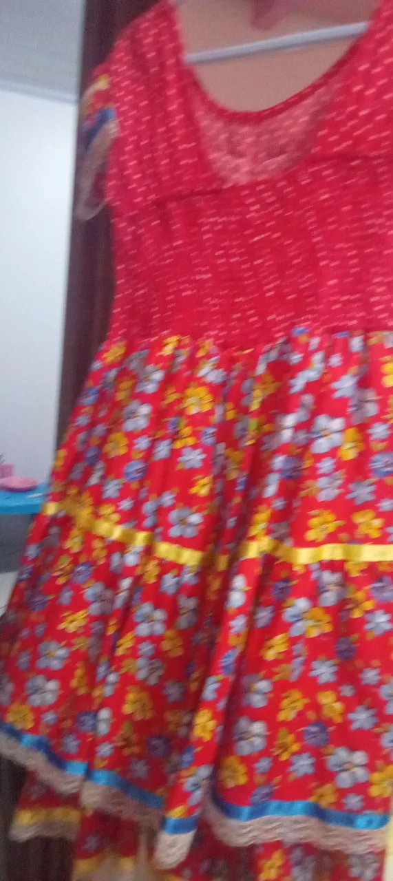 Vestido Infantil Floral Festas Juninas