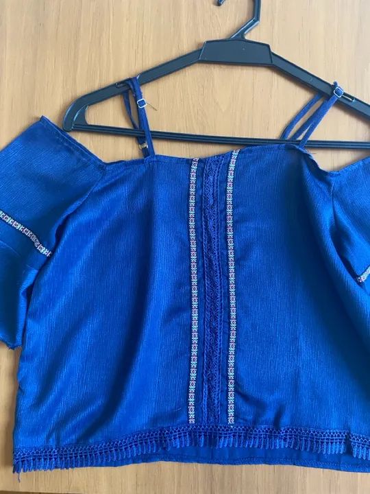 Blusa estilo hippie azul marinho 