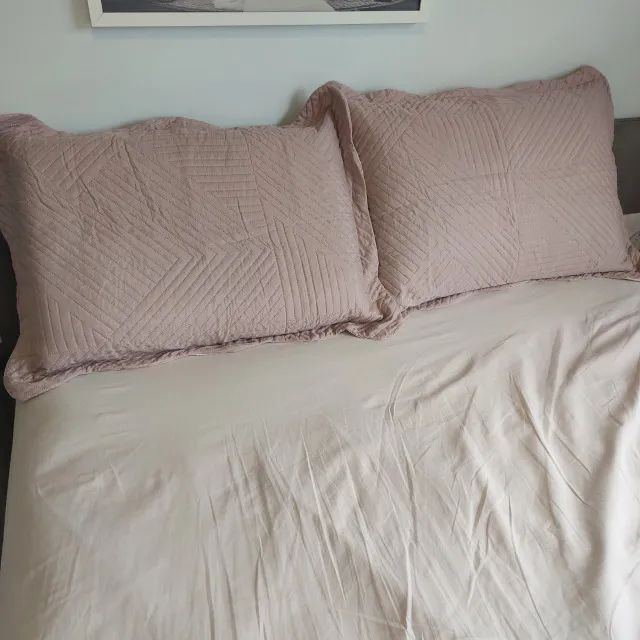 NOVO | Par Porta Travesseiros 70x50cm Rosê Matelassê Com Abas (fronhas) - Foto 4