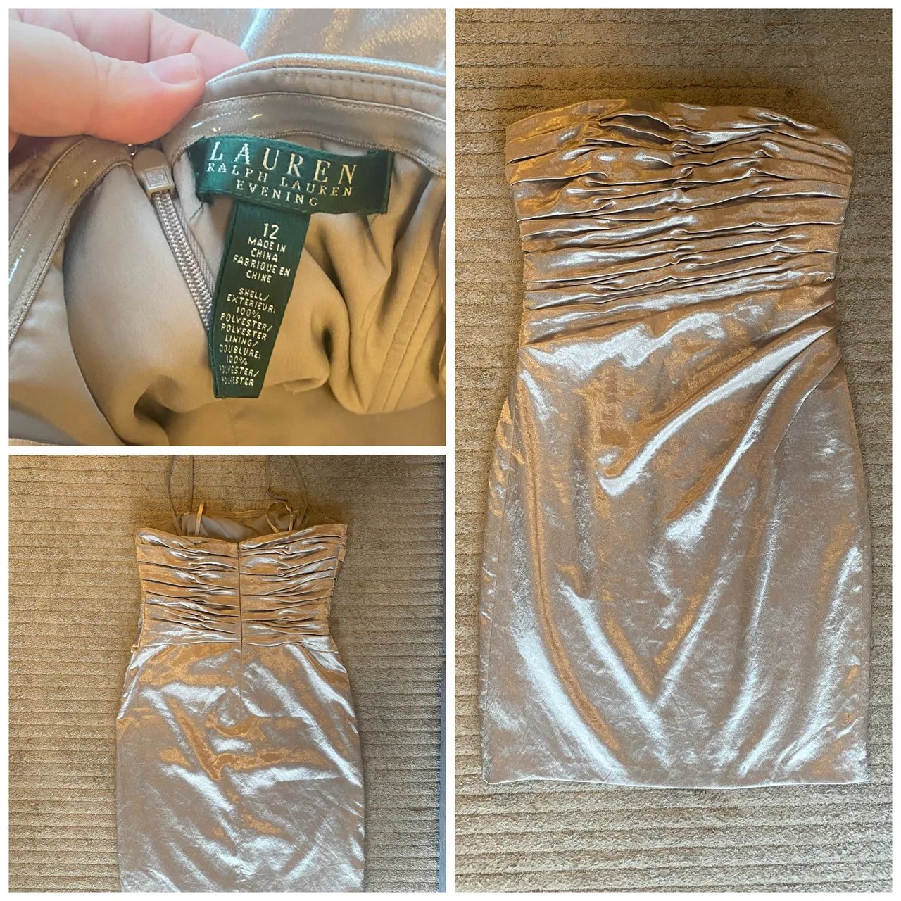Vestido Ralph Lauren dourado 