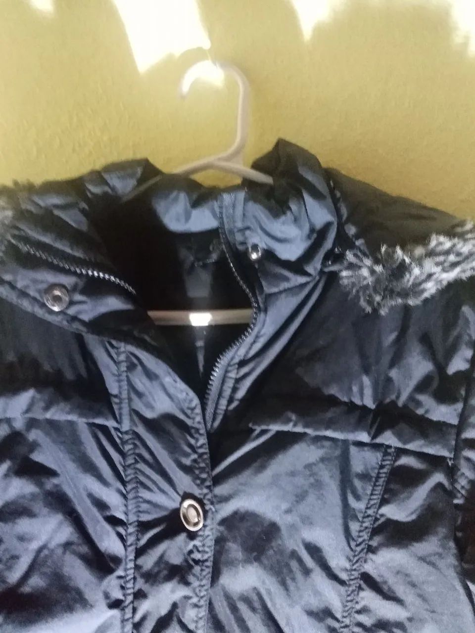 Casaco sobretudo de inverno feminino com capuz  - Foto 4