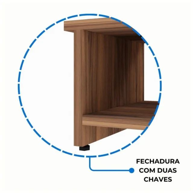 Mesa De Centro Moderna Com Tampo Reforçado Design Sofisticado Nogal 21431 - Foto 5