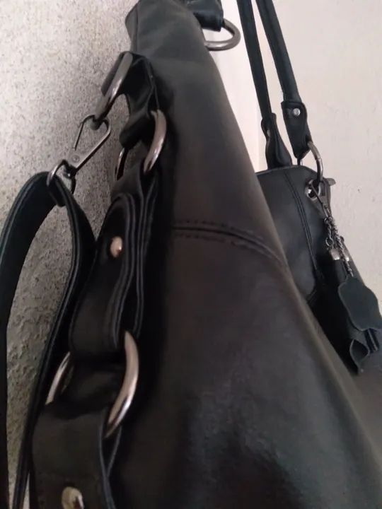 Bolsa de Ombro Feminina Preta - Foto 4