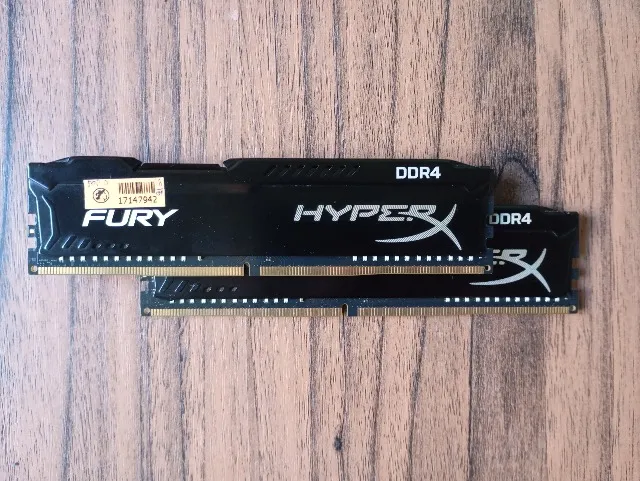 Memória Ddr4 Hyperx Fury, 4GB+4GB, 2400MHz, Black, HX424C15FB3/4