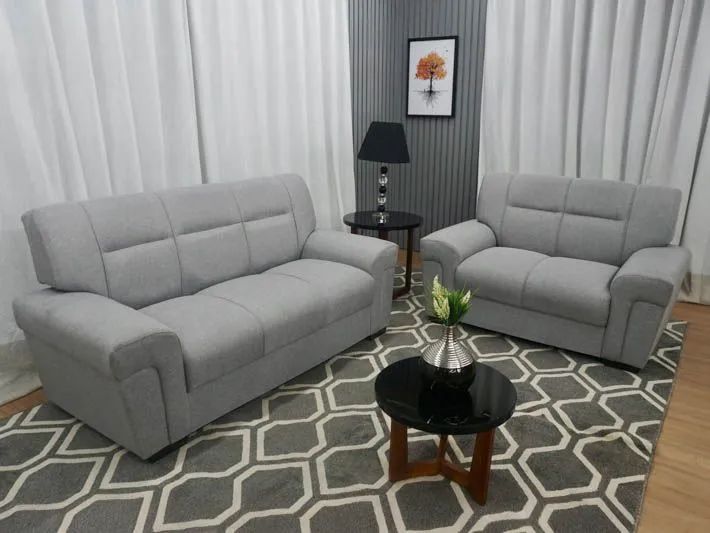 Conjunto de Sofá 2 e 3 Lugares Linho Cinza65115876228737120