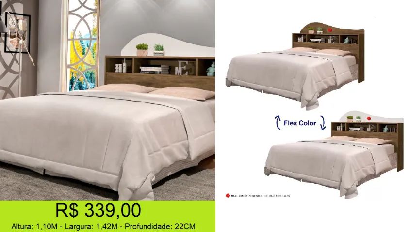 Cabeceira casal com criados inclusos SUPER OFERTA - Foto 2