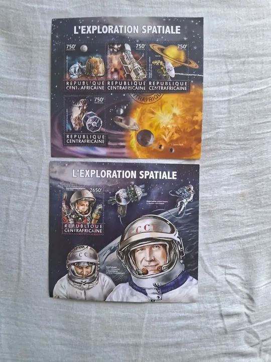 Bloco e série de Selos de Exploração (viagem espacial)