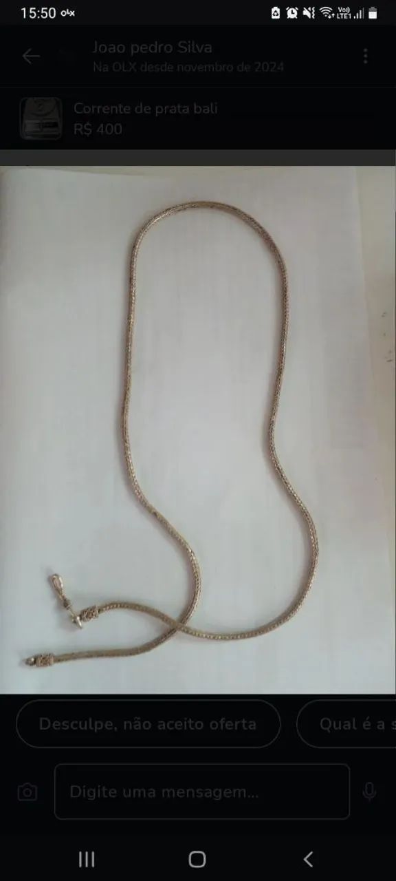 Corrente de prata bali - Foto 2