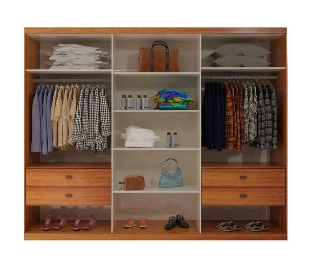 Guarda Roupa com Espelho 3 Portas de Correr 4 Gavetas 100% MDF - Foto 2
