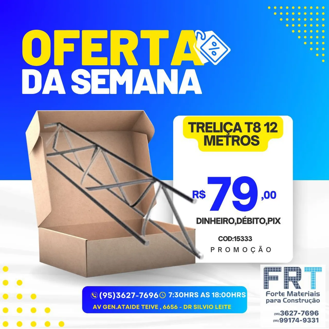 Promoção de treliças TG8 E TG12