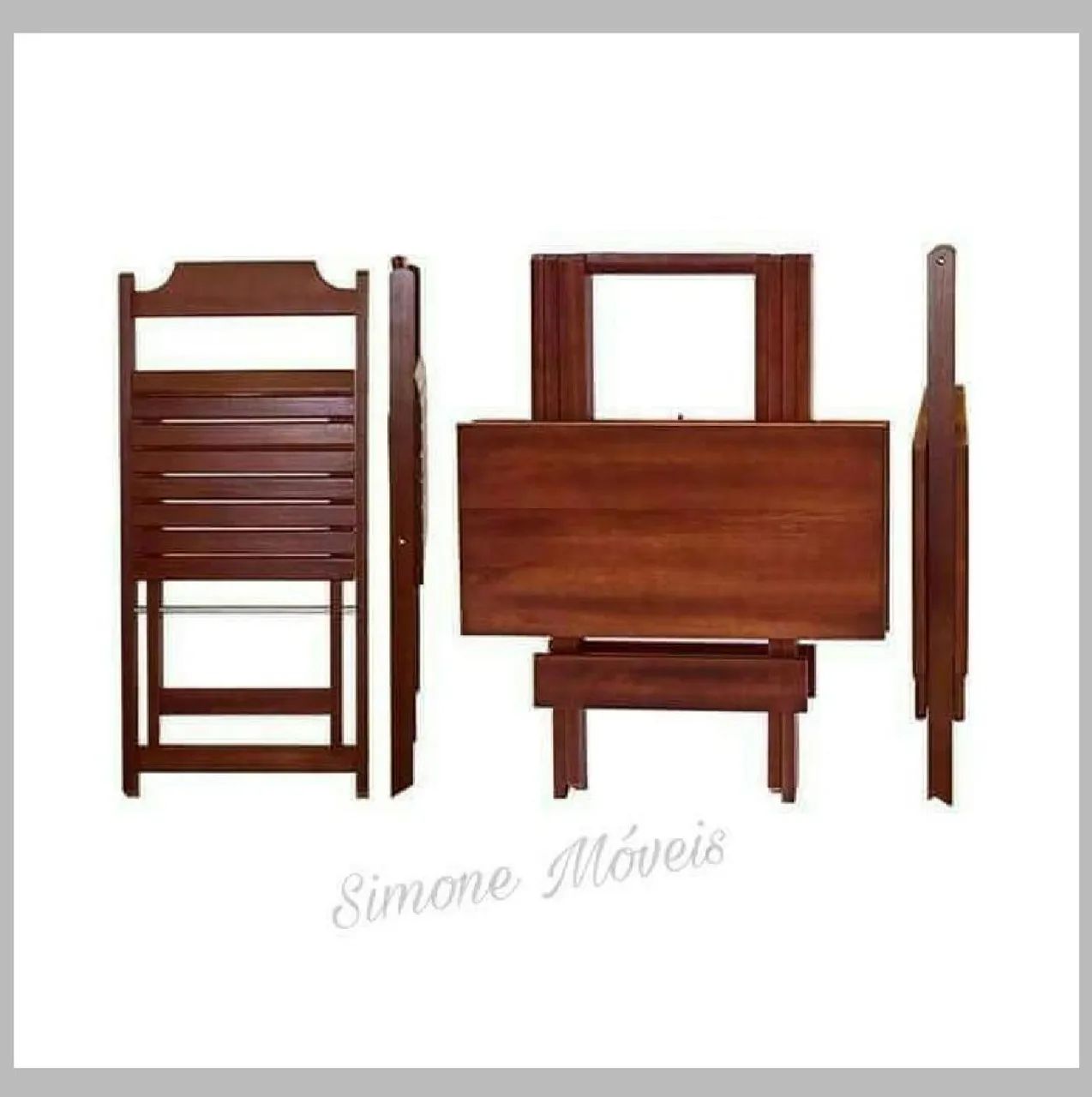 Mesa dobrável 70x70 madeira - Foto 3