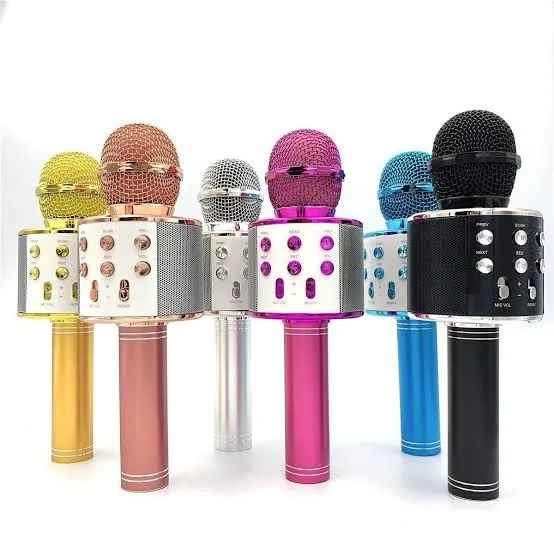 Microfone Karaokê Bluetooth Efeito Voz Modo Gravação WS-858<br>