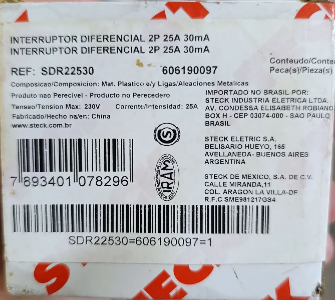 Interruptor Diferencial Steck 25A 30mA 2P Bipolar - Foto 5