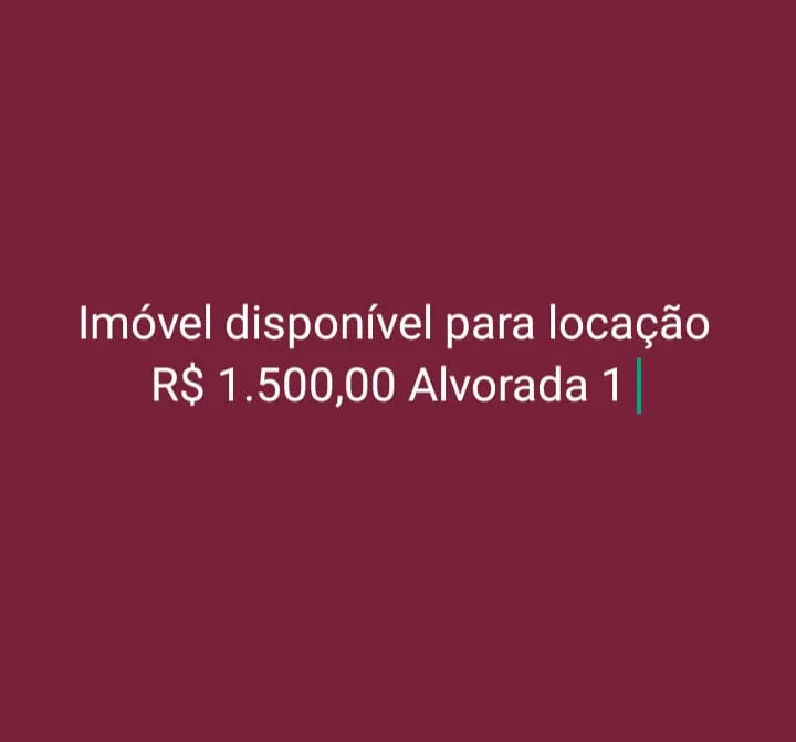 Imóvel disponível para fins comerciais R$ 1.500,00 Alvorada 1
